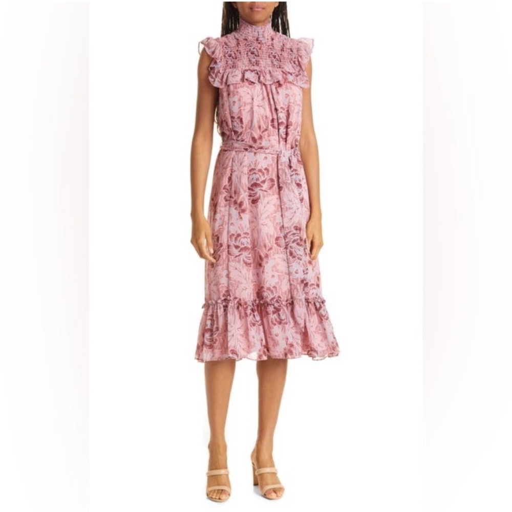 Likely Gio floral smocked midi dress